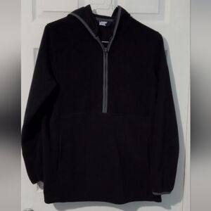 Lands' End Women's Black Half-Zip Fleece Hoodie